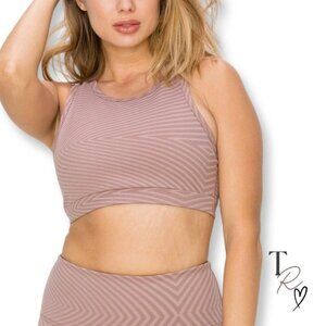 VIMMIA X Energy Wave Basic Bra Sports Bra in Vintage Rose Striped Size XS NWOT